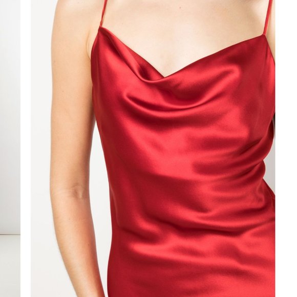 Fleur du Mal Red Cowl Neck Slip Dress - S - Picture 3 of 12